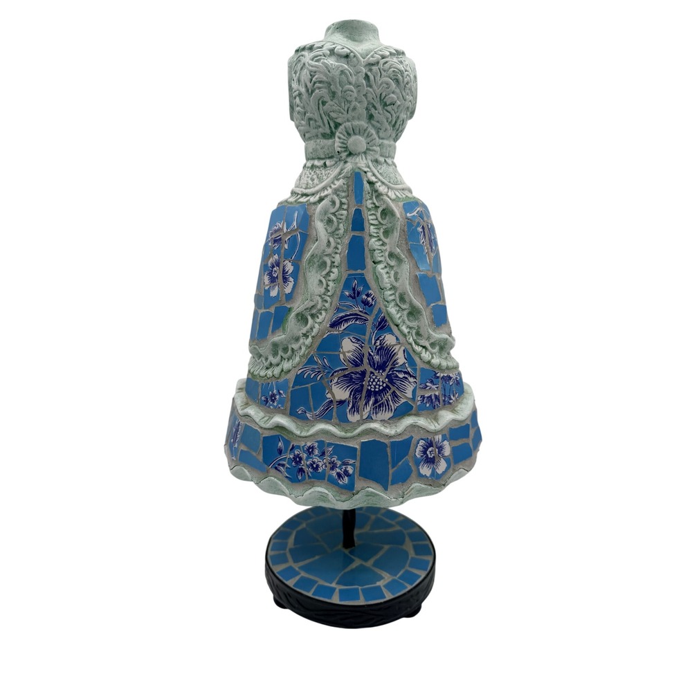 Mosaic Furniture Dress Form Tabletop Decor Blue Floral Green